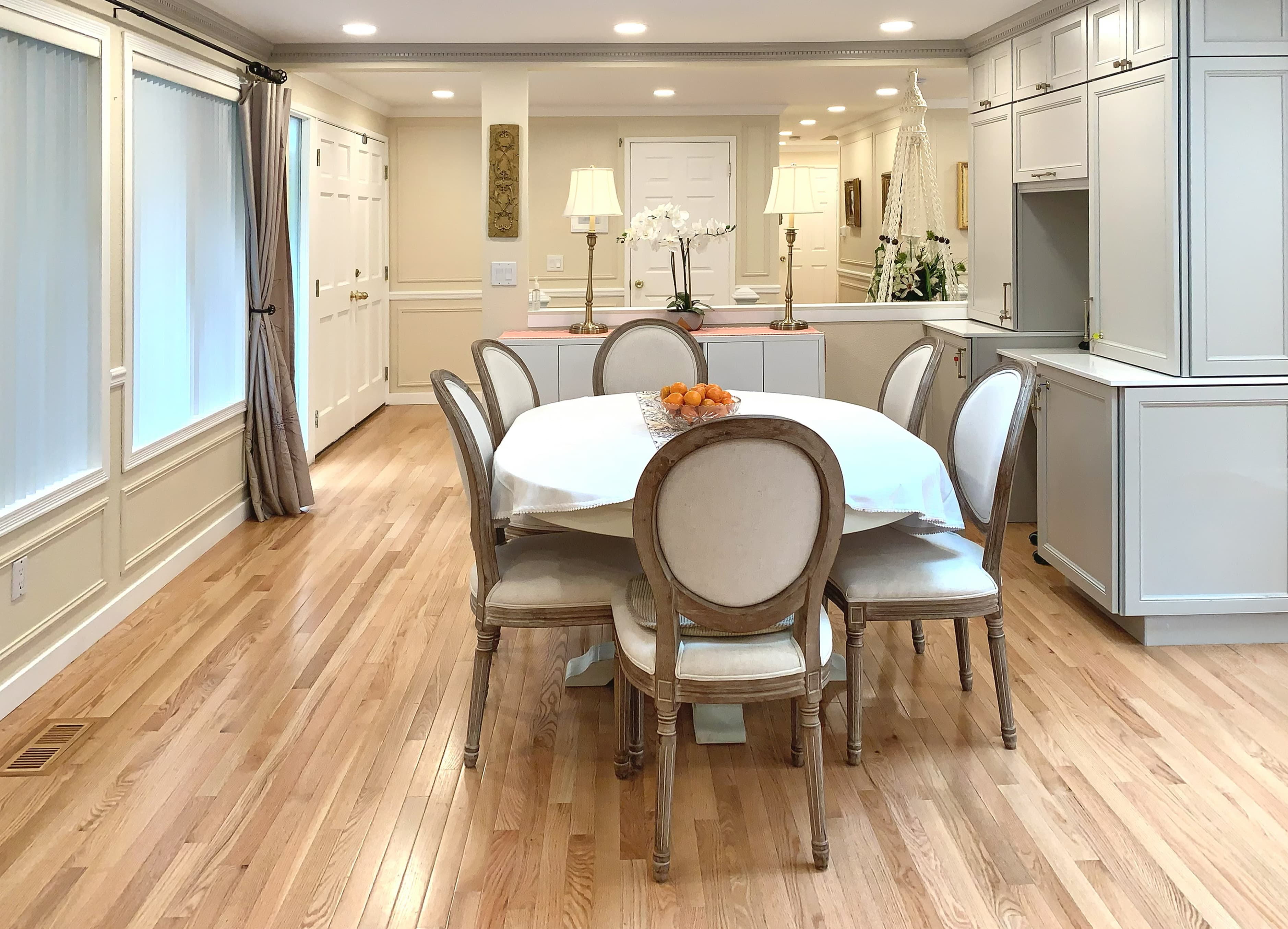 The kitchen and dining area at Brookwood House, where meals are prepared each day.